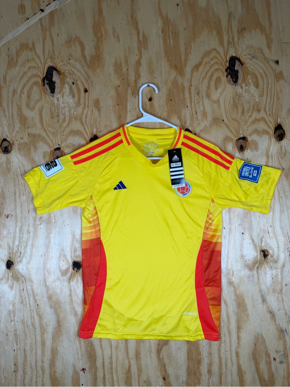 Adidas Kids' Yellow Colombia Soccer Jersey - World Cup - Sz. 28 (Medium)